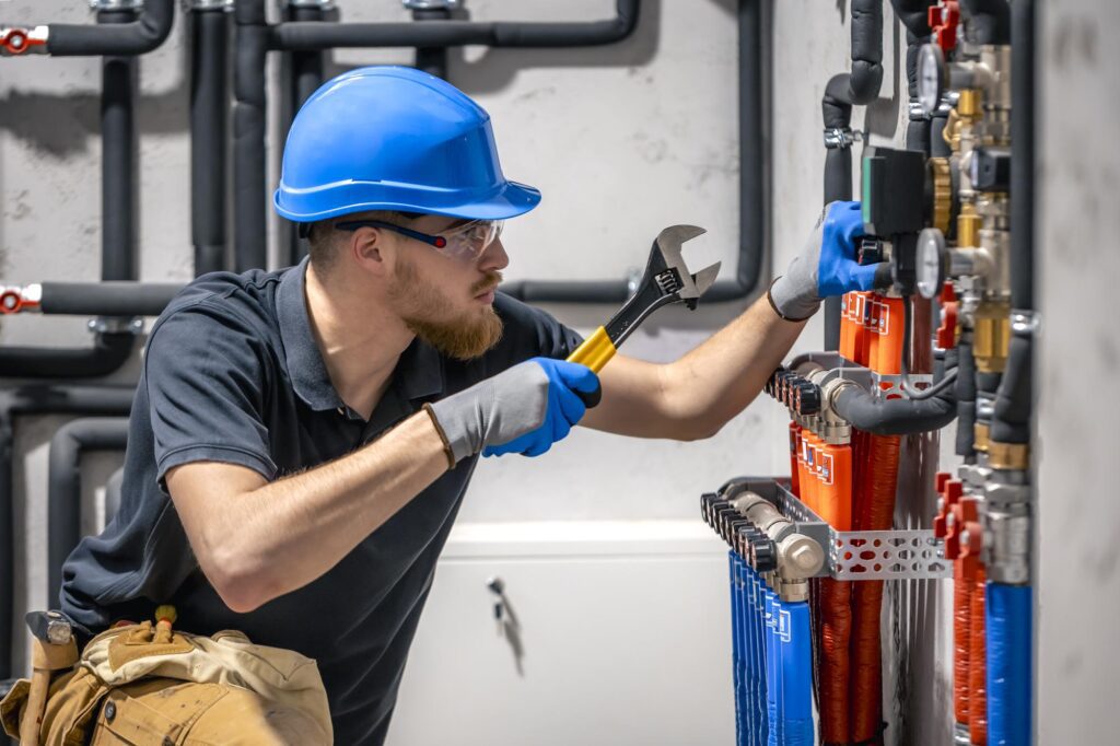 Best plumber working with pipes.